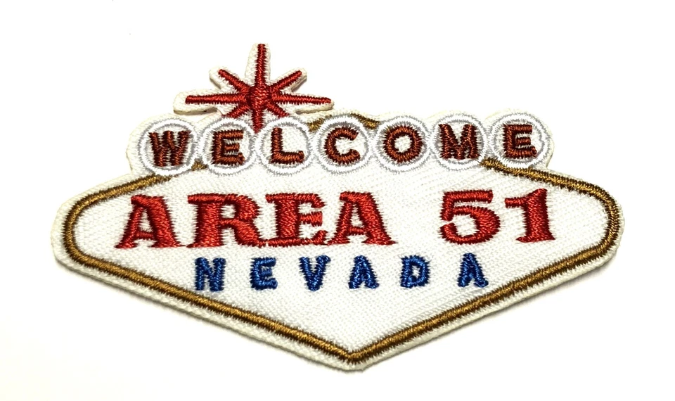 Welcome Area 51 Patch Embroidered Iron-On Applique X-Files Aliens Mystery UFO - Image 1 of 4