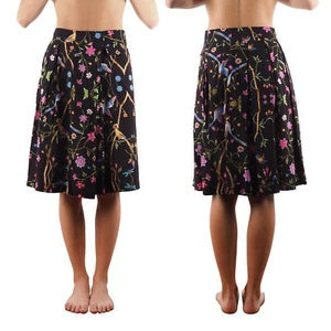 Roberto Cavalli Class Vintage Women's Floral Print Black Skirt 42 US8 S / M - Picture 1 of 8