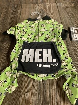Grumpy Cat 狗睡衣 PJ“Meh”尺寸小重量高达 12-20 磅 * 全新带标签 — 第 1/4 张图片