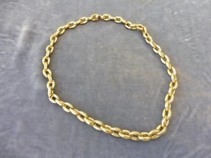 CHIAMPESAN GIOIELLI VERMEIL STERLING SILVER LINK NECKLACE W GARNET TOGGLE - Picture 1 of 6