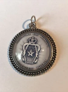PENDENTIF MÉDAILLON Métal Argenté Vieilli 25mm Gendarmerie Royale Du Maroc 🇲🇦 - Bild 1 von 3