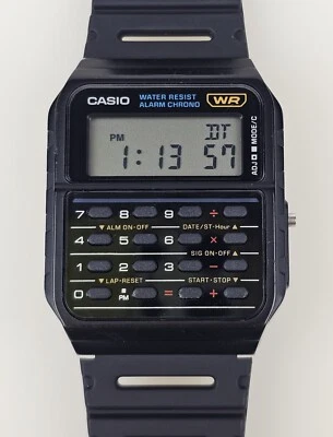 Casio Alarm Chronograph Calculator 3208 CA-53W Black Wristwatch Watch Working - Image 1 of 4