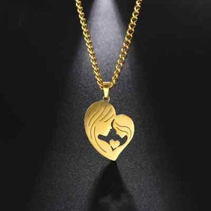 Mother's Day Gift Necklace Love Pendant Stainless Steel Birthday Jewelry Gift US - Picture 1 of 6