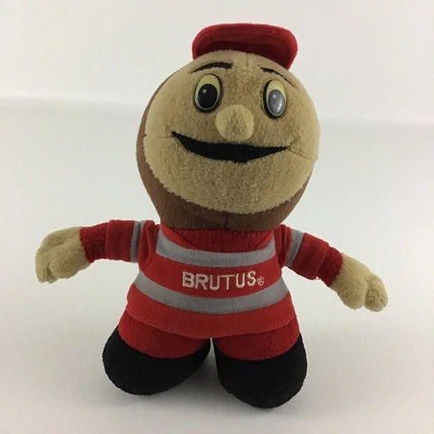 Ohio State Buckeyes Brutus Mascot 8" Plush Stuffed Toy Crossbars Authentic Cover