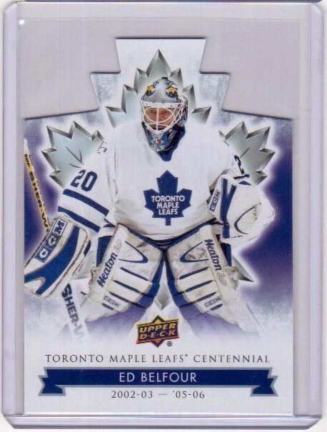 ED BELFOUR 17/18 Upper Deck Centennial Maple Leafs Blue Die-Cut Hockey Card #13 - Image 1 of 1