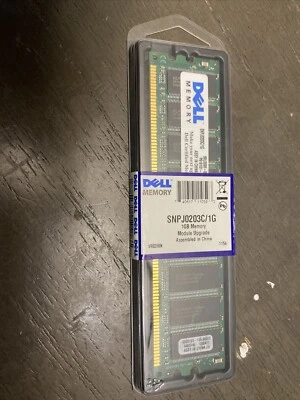 Dell 1 GB DIMM 400 MHz DDR Memory (SNPJ0203C/1G) NEW/SEALED - Image 1 of 2