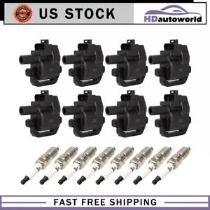 8x Ignition Coil & 8 Iridium Spark Plug For 1998-2002 Chevrolet Camaro 5.7 V8 - Foto 1 di 10