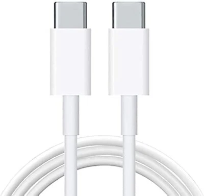 Cavo di Ricarica USB TIPO C - Cavetto da 1 Metro TYPE-C - USB-C to USB-C Bianco - Immagine 1 di 2