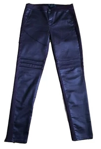 Lametta Damen Burgunderrot Schimmer vorne flach Skinny Stretch Hose Größe 29 - Bild 1 von 6