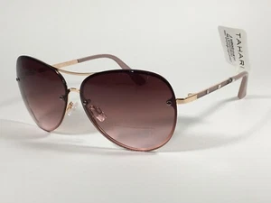 Tahari randlose Pilotenbrille roségoldfarben nude braune Gläser mit Farbverlauf TH651 GLDND - Bild 1 von 10