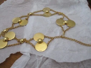 BEAUTIFUL GOLD finish chunky chain belt 34" end to end 2.75" width - Picture 1 of 3