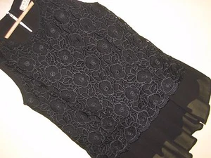 sz. S/M EUC! MeiYiLu schwarz Spitze Abend Anlass Top Damen reg wunderschön!!  - Bild 1 von 5