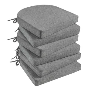 Chair Cushions for Dining Chairs 6 Pack, Kitchen Chair Cushions with Ties and... - Picture 1 of 8