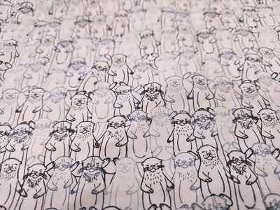 1 Yd Sloth Jersey Knit Fabric Fun Casual Rib Knit Children Wear   - Image 1 of 2