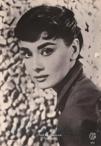 AUDREY HEPBURN ATEMBERAUBENDE ORIGINAL SIGNIERTE FOTO POSTKARTE 1950er - Bild 1 von 7