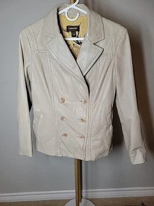 Danier Leder Blazer Jacke Zweireiher Damen XS Creme - Bild 1 von 14