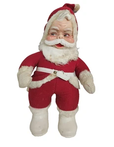 VINTAGE WEIHNACHTSMANN PUPPE GUMMIGESICHT WEIHNACHTEN SANTA CLAUS THE RUSHTON CO. PLÜSCH 16 ZOLL - Bild 1 von 19