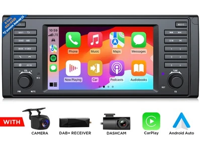 DAB+ Für BMW E39 7" Autoradio GPS Navi CarPlay Android 13 6+64 DSP 4G LTE Stereo - Bild 1 von 4