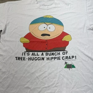 Camiseta South Park Cartman Tree Hugin Hippie Crap Gráfico 1998 Blanca S-5XL - Imagen 1 de 3