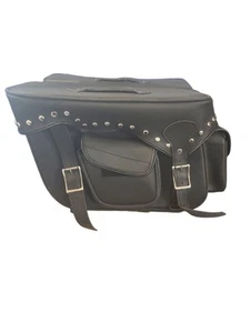 Bolsas de sillín de motocicleta Milwaukee de cuero SH66601ZB negras con cremallera nuevas - Imagen 1 de 13