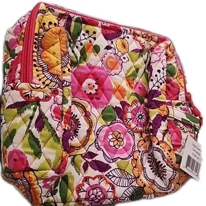Vera Bradley Reise große gesteppte Kosmetiktasche in Clementine Neu mit Etikett UVP 55 $ - Bild 1 von 8