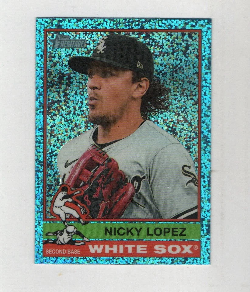 2025 Topps Heritage - Nicholas Lopez #371 Chrome Blue Sparkle Chicago White Sox - Image 1 of 1