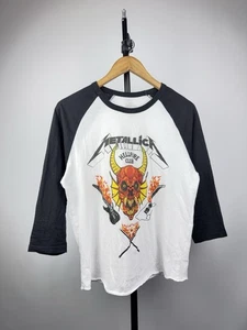 2022 Stranger Things x Metallica Hellfire Club Raglan Tee Men’s S Size - Picture 1 of 9