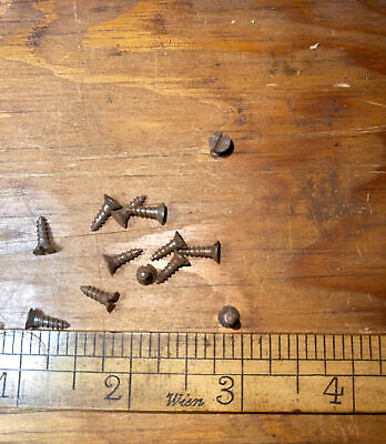Wood Screws Flat Head Slotted # 4 X 3/8 Steel Bright American Made With Rust • 15$