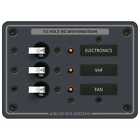 Blue Sea 8025 Power Distribution Panel 12V 24V DC 3 Pos Marine Breakers Backlit