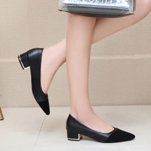 Scarpe eleganti donna tacco a blocco decolte donna comode a punta festa OL - Foto 1 di 26
