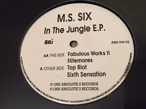 M .S. SIX - IN THE JUNGLE E.P. -ABSOLUTE 2 RECORDS 1992 PROMO BREAKBEAT HARDCORE - Picture 1 of 2