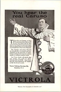 PRINT AD 1920 RCA Victor Victrola You Hear the Real Enrico Caruso as Canio - Picture 1 of 3