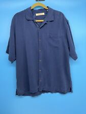Tommy Bahama Men's Blue Silk Short Sleeve Shirts Size: L