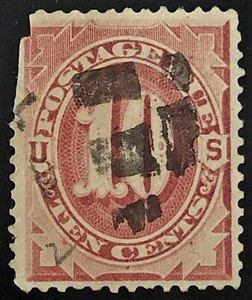 US 1884 #J19 Red Brown 10c Postage Due Cut Corner XF Used - Picture 1 of 3