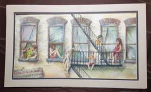Vint. STREET/CITY LIFE Watercolor PAINTING~araldini & Son Grocery~INEZ STANDISH - Picture 1 of 9