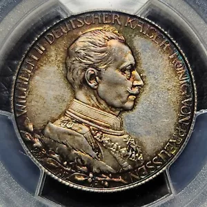 Toned Silver 1913-A Prussia Germany 2 Mark | PCGS MS65 - Picture 1 of 5