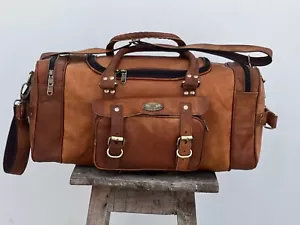 36" Inch Overnight Bag New Handmade Leather Duffle Travel Luggage Bag Weekender - Picture 1 of 6