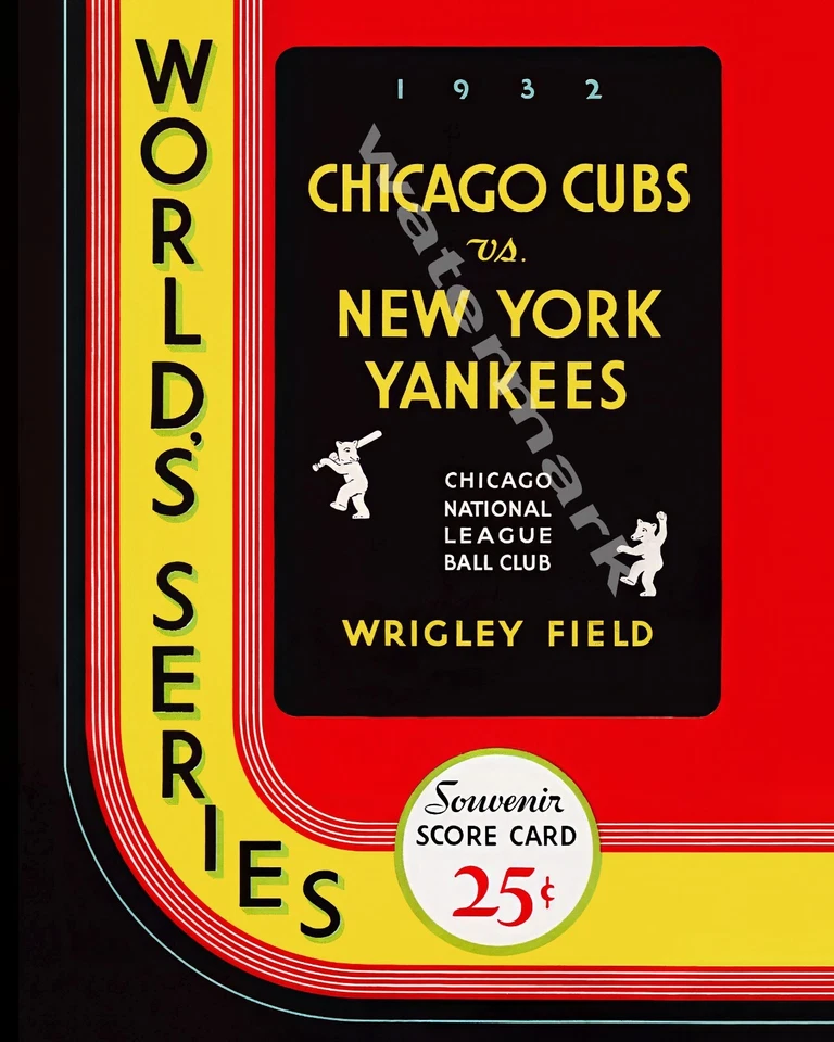 1932 World Series Wrigley Field Game Program Art Print - 8x10 Color Photo - Image 1 of 1