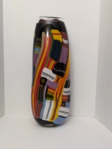 Large Black Valise Blown Art Glass by Hokanson Dix Artist Signed - Picture 1 of 10