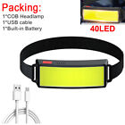 Campin Portable Super Bright Cob Headlamp Flashlight Usb Rechargeable Head Torch