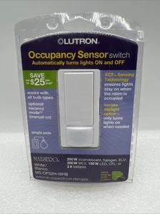 Lutron Occupancy Sensor Switch white MS-OPS2H-WHB New! - Picture 1 of 4