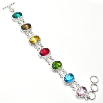 Garnet Jewelry 925 Sterling Silver Chain Bracelet For Women - Image 1 of 4