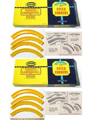 8pc Aurora Model Motoring HO Slot Car 6" Radius SPEED CORNERS Berms BOXED 1598 - Image 1 of 2