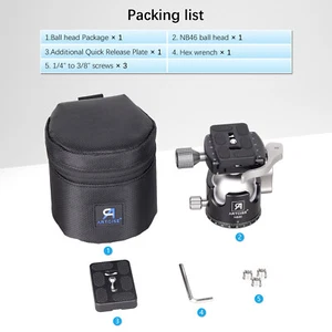 Cabezal de bola trípode de bajo perfil ARTCISE 46 mm para cámara trípode monopie DSLR Camcorde - Imagen 1 de 9