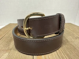 Cinturón de cuero genuino marrón para hombre, cinturones informales de jeans para hombre cinturón de trabajo EE. UU. - Imagen 1 de 10