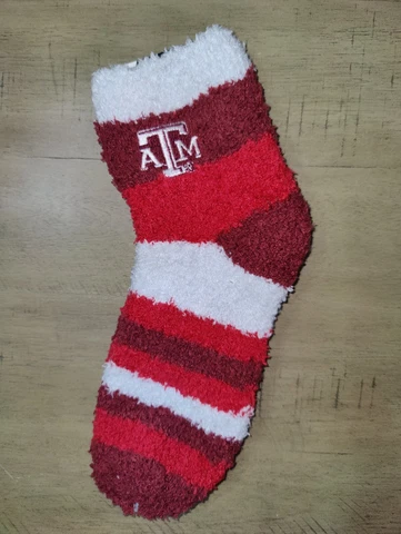Texas A&M Aggies Women's Fuzzy NCAA Ankle Team Sleep Socks Medium Cover
