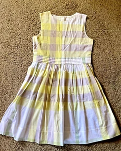 Burberry Girls Pleated Yellow Classic Check Plaid Dress Size 14Y ~ New W/O Tags! - Picture 1 of 8