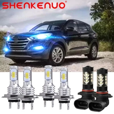 For Hyundai Tucson 2016-2018 8000K Front LED Headlight + Fog Light Bulbs Kit - Image 1 of 4