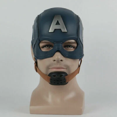 Cosplay Captain America Mask Superhero Steve Rogers Mask Halloween Helmet Latex - Image 1 of 4