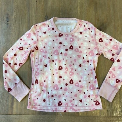 Top Hot Chillys Niñas S Capa Base Esquí/Nieve Rosa Patrón Corazón Usado Anteriormente Foto 1 de 3